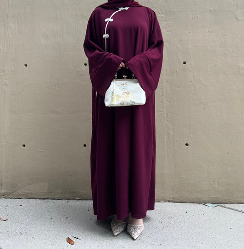 BURGUNDY QI PAO ABAYA